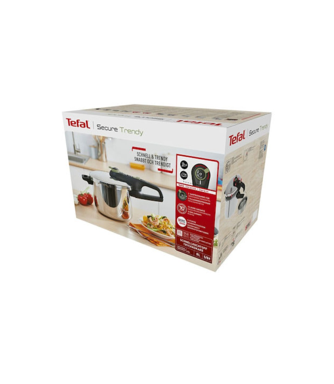 Tefal Secure Trendy 8L (P2584402) Χύτρα ταχύτητος