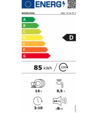 Whirlpool WBC 3C34 PF X Εντοιχιζόμενο Πλυντήριο Πιάτων για 14 Σερβίτσια Π59.8xY82εκ. Inox