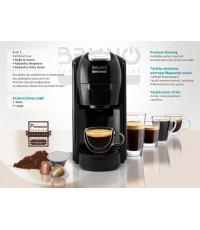  Bruno 3 σε 1 Multi Capsule Πίεσης 19bar Μαύρη BRN-0124