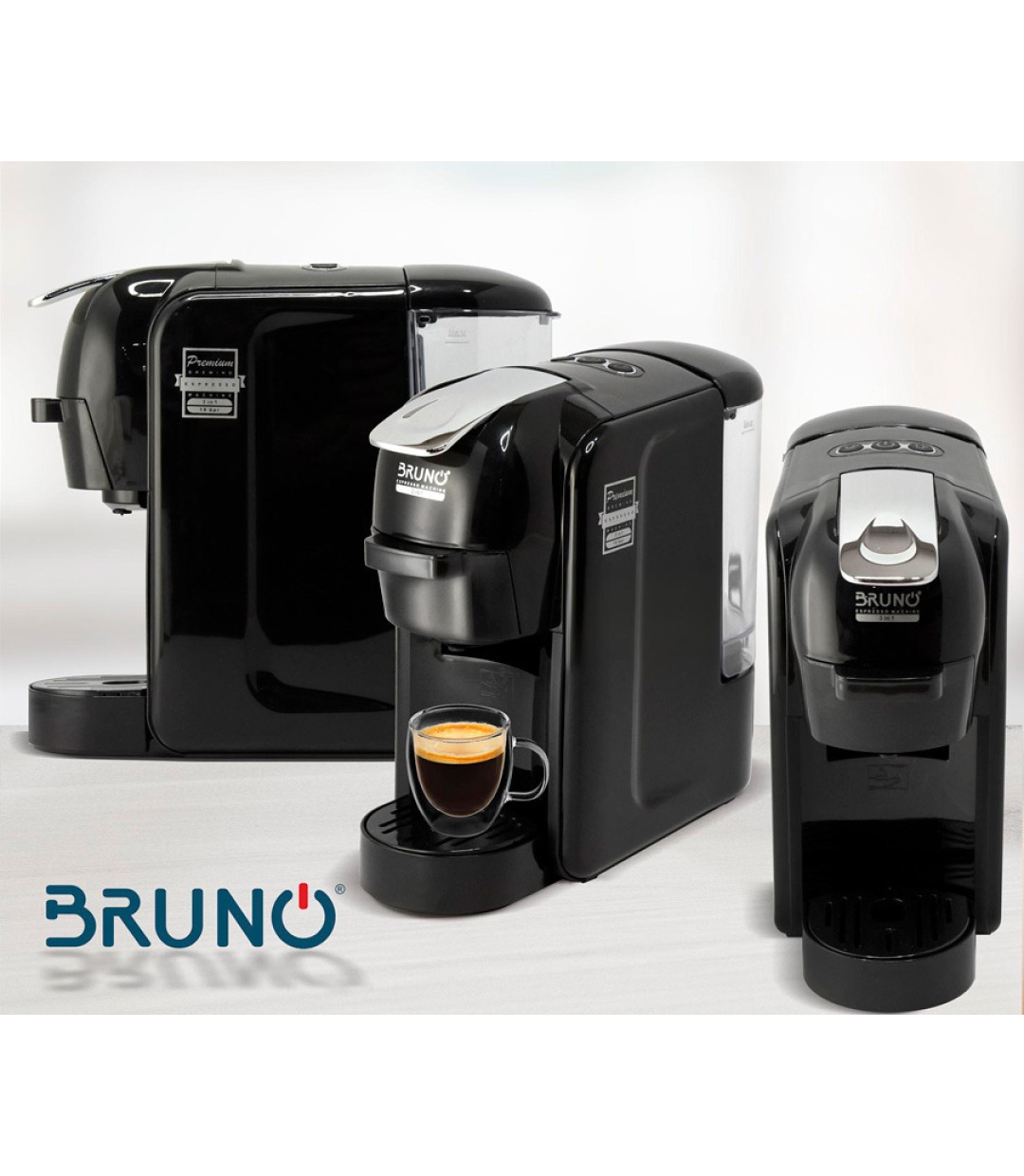  Bruno 3 σε 1 Multi Capsule Πίεσης 19bar Μαύρη BRN-0124