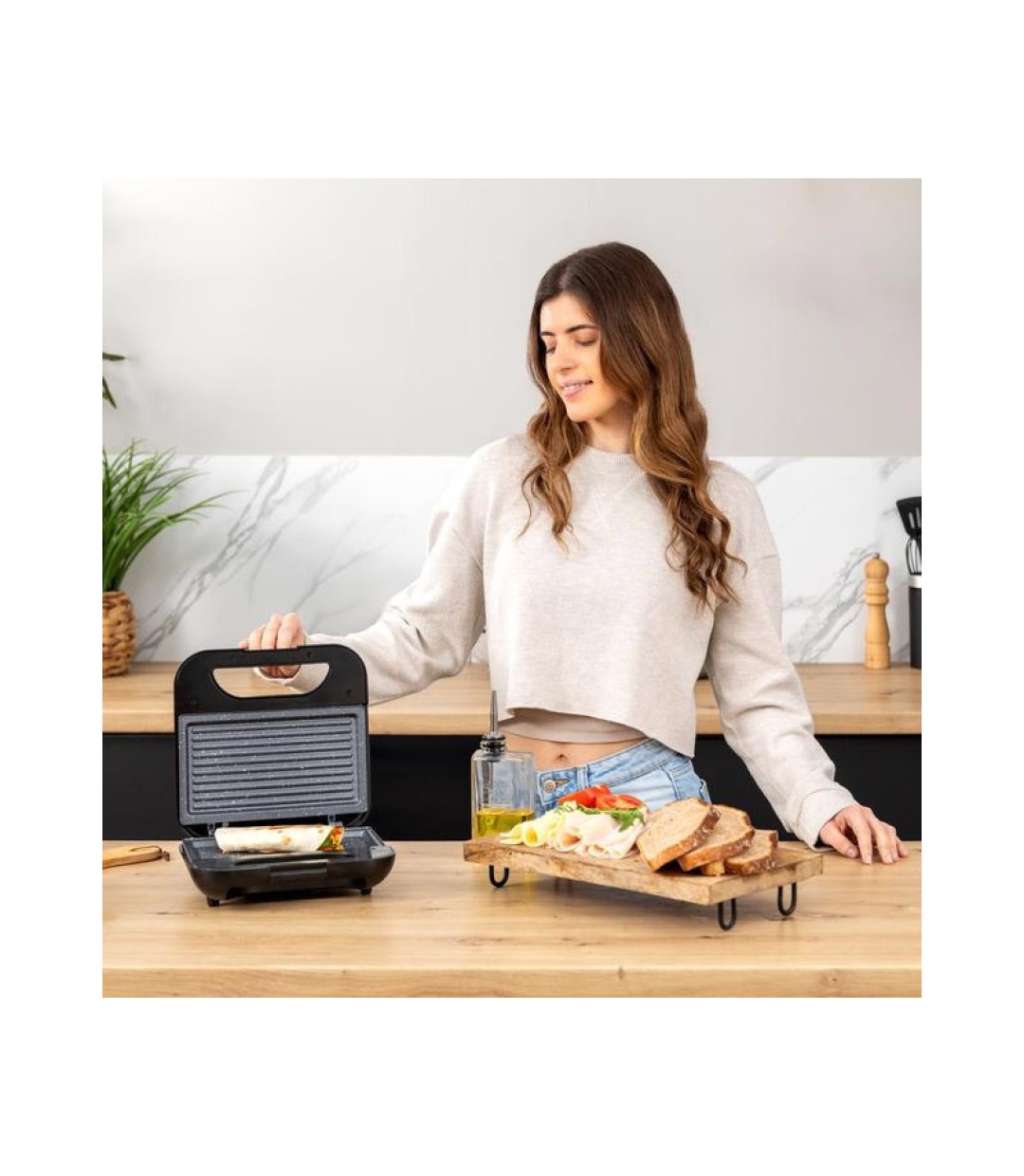  Cecotec Rock'ntoast Τοστιέρα για 2 Τοστ 800W Inox 02958