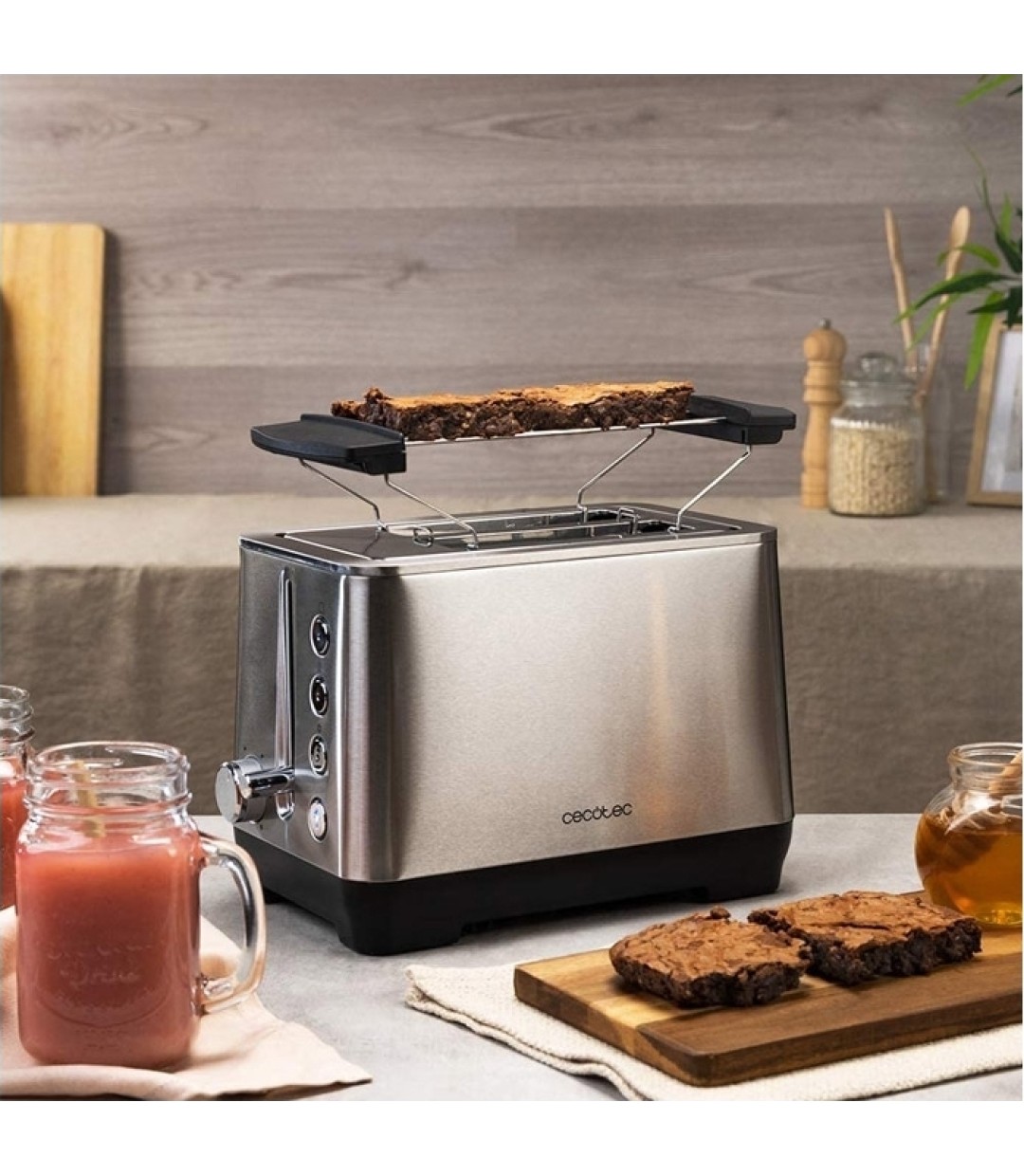  Cecotec BigToast Extra Double Φρυγανιέρα 2 Θέσεων 1000W Inox 03084