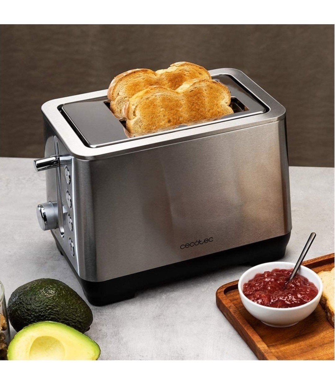  Cecotec BigToast Extra Double Φρυγανιέρα 2 Θέσεων 1000W Inox 03084