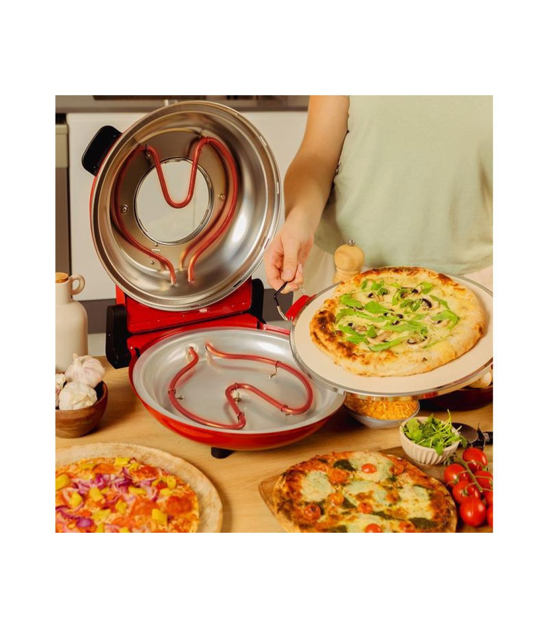  Cecotec Fun Pizza & Co Mamma Mia Παρασκευαστής Πίτσας 1200W Κόκκινος 