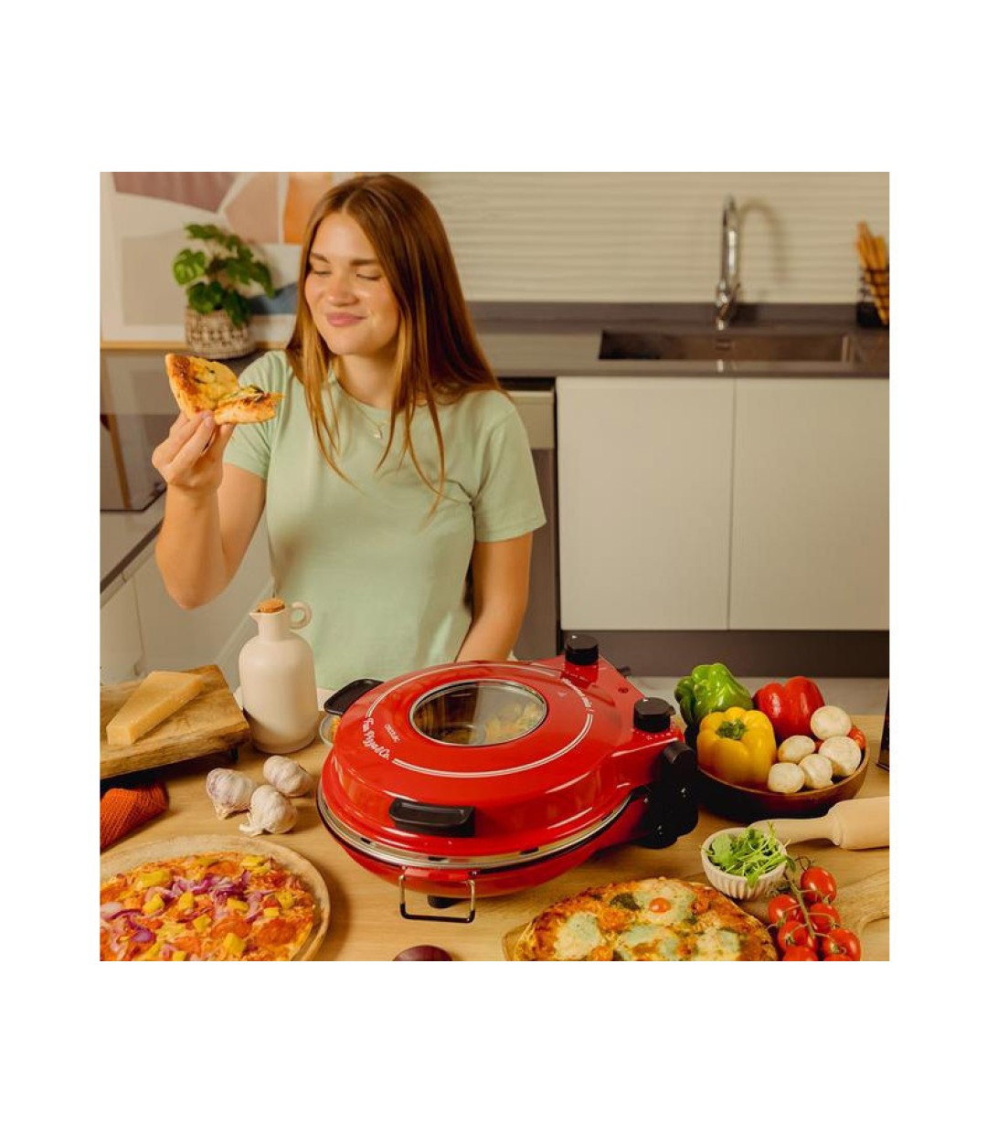 Cecotec Fun Pizza & Co Mamma Mia Παρασκευαστής Πίτσας 1200W Κόκκινος 