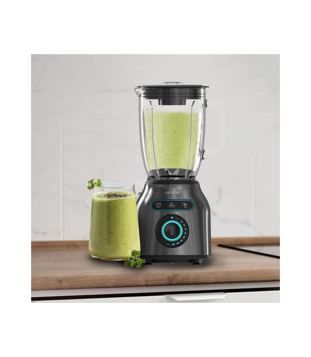  Cecotec Power Black Titanium 2200MAX Μπλέντερ με Γυάλινη Κανάτα 1.75 lt 2200W Μαύρο 04393