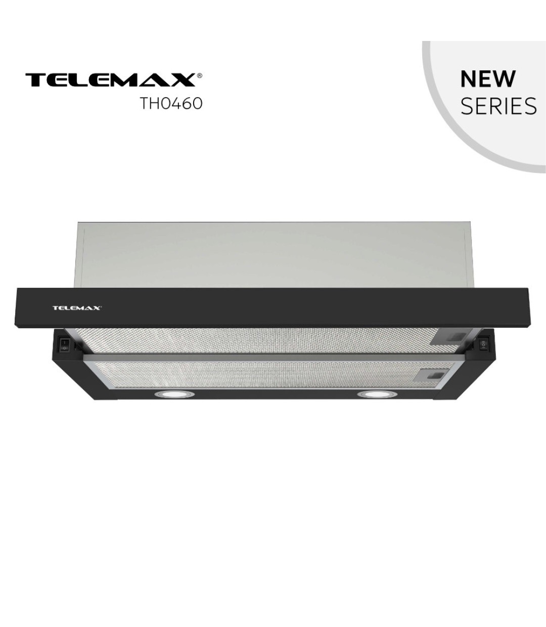 Απορροφητήρας Κουζίνας Συρόμενος 60cm Telemax TH0460 Μαύρο