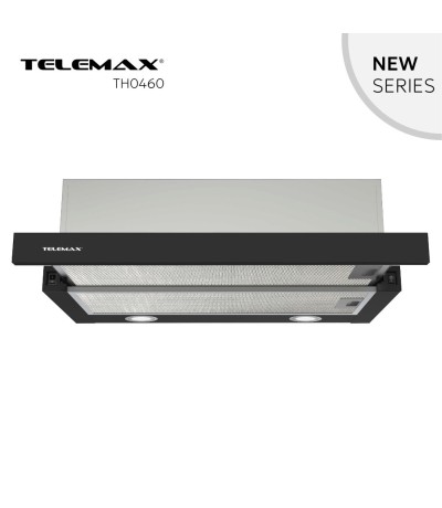 Απορροφητήρας Κουζίνας Συρόμενος 60cm Telemax TH0460 Μαύρο