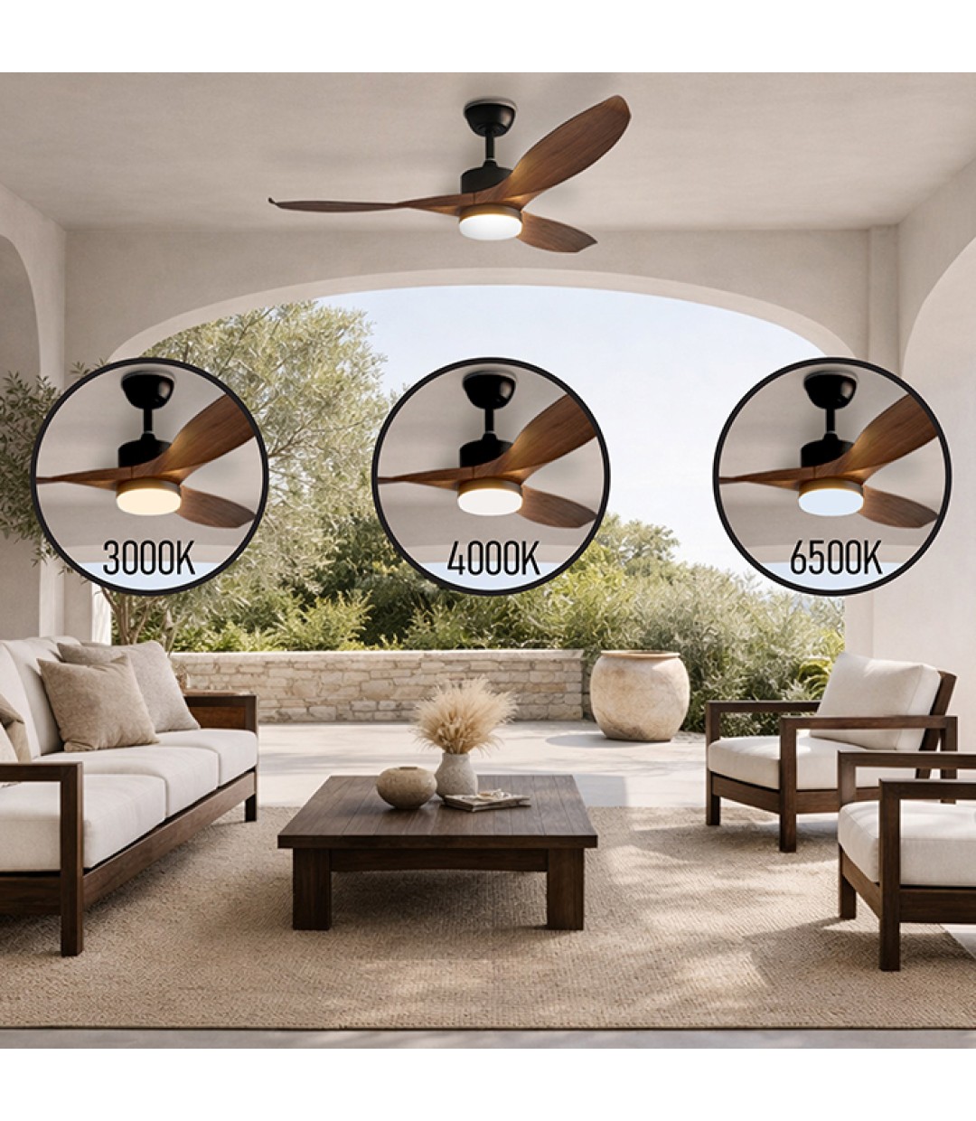Life Ανεμιστήρας Οροφής VERANDA NATURE 132cm με Φως και Τηλεχειριστήριο Καφέ Κωδικός: 221-0520 