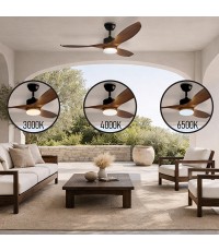 Life Ανεμιστήρας Οροφής VERANDA NATURE 132cm με Φως και Τηλεχειριστήριο Καφέ Κωδικός: 221-0520 