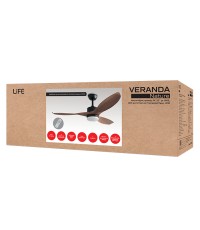 Life Ανεμιστήρας Οροφής VERANDA NATURE 132cm με Φως και Τηλεχειριστήριο Καφέ Κωδικός: 221-0520 