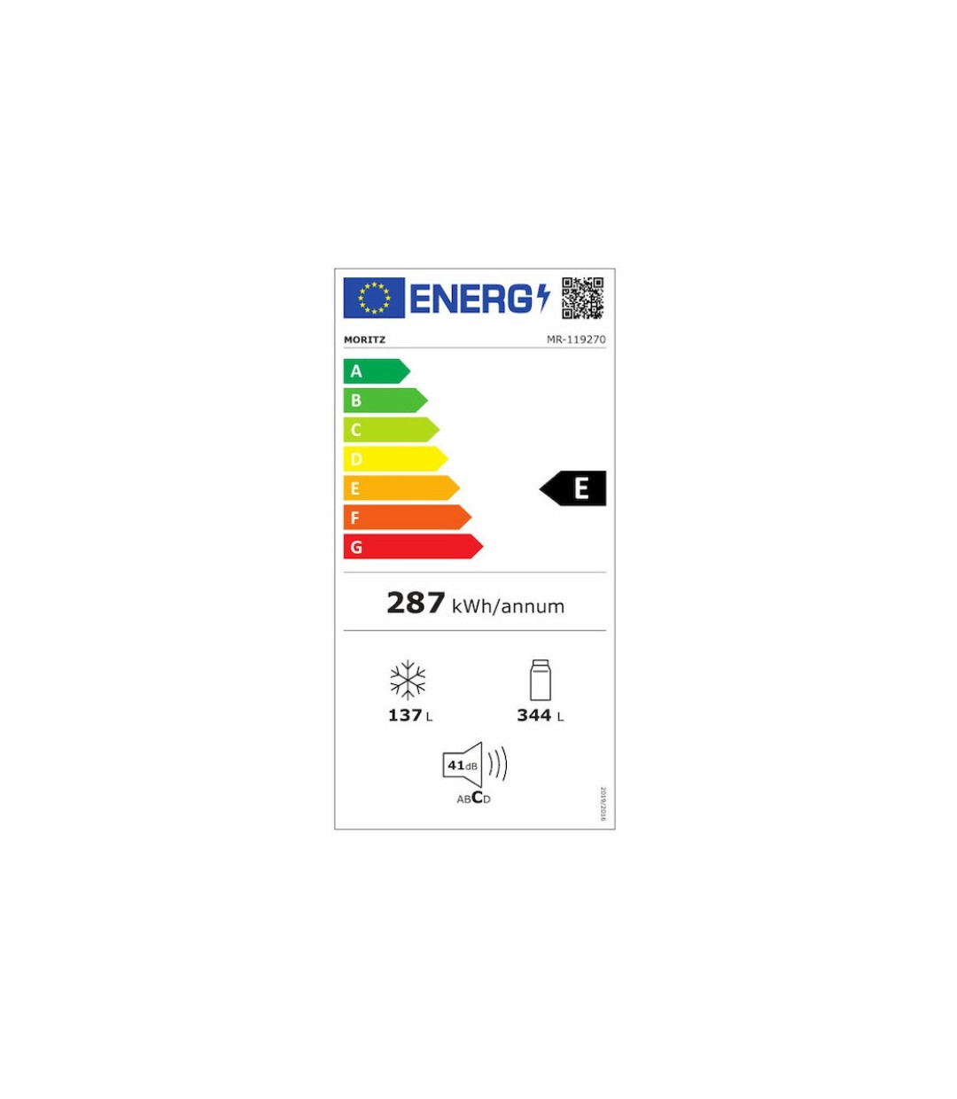 Moritz Ψυγειοκαταψύκτης 481lt Total NoFrost Υ192xΠ70xΒ71.2εκ. Inox MR-119270 