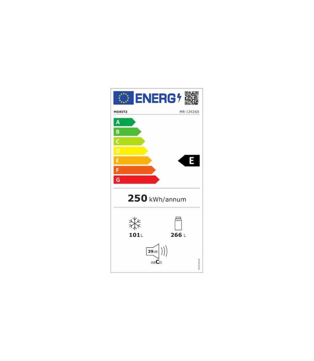  Moritz Ψυγειοκαταψύκτης 367lt Total NoFrost Υ201xΠ59.5xΒ65εκ. Inox MR-124260 