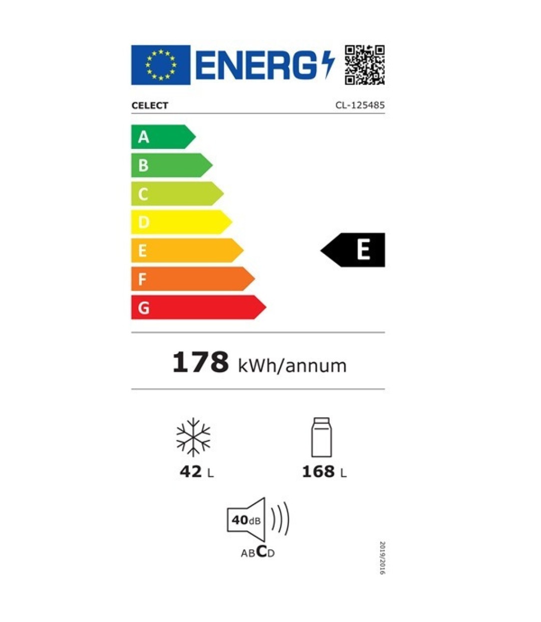 Celect CL 125485 Ψυγείο Δίπορτο 210lt Υ143xΠ55xΒ55εκ. Ασημί 
