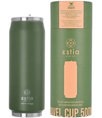 Estia Travel Cup Save the Aegean Ανακυκλώσιμο Ποτήρι Θερμός Ανοξείδωτο / Πλαστικό BPA Free 500ml Forest Spirit με Καλαμάκι