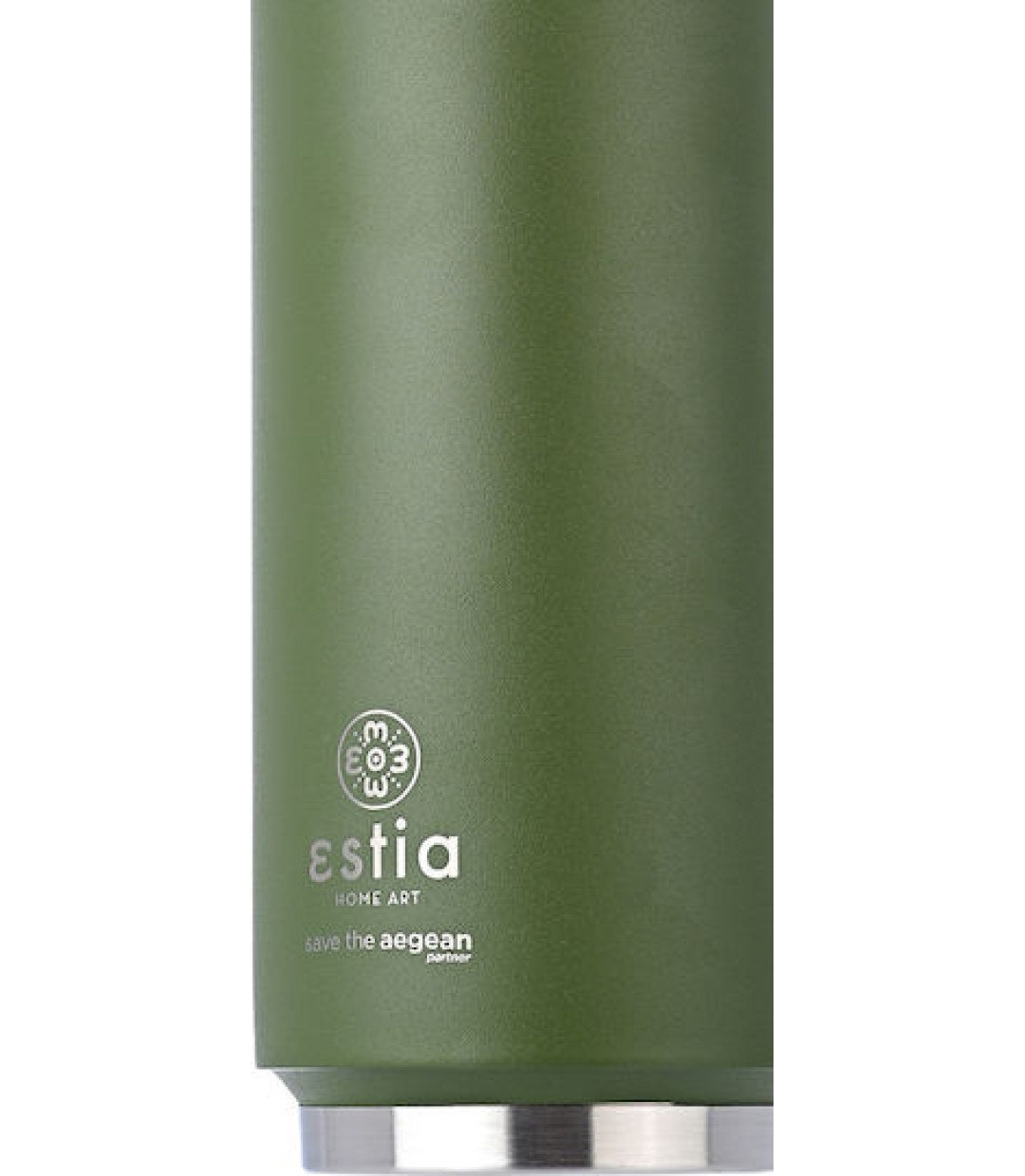 Estia Travel Cup Save the Aegean Ανακυκλώσιμο Ποτήρι Θερμός Ανοξείδωτο / Πλαστικό BPA Free 500ml Forest Spirit με Καλαμάκι