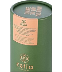 Estia Travel Cup Save the Aegean Ανακυκλώσιμο Ποτήρι Θερμός Ανοξείδωτο / Πλαστικό BPA Free 500ml Forest Spirit με Καλαμάκι