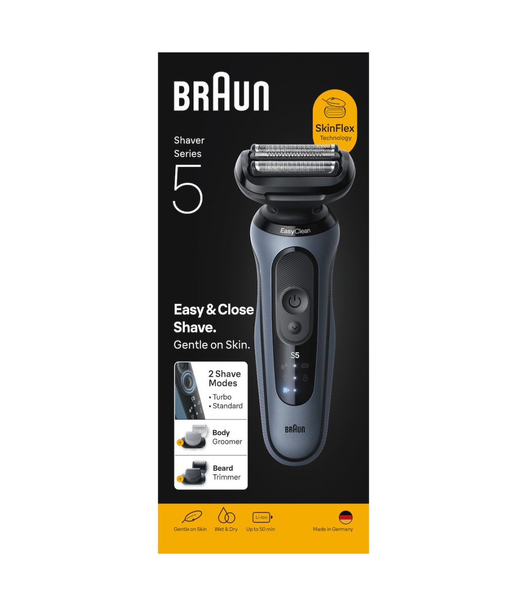 Braun Wet&dry 52-A1650S Foil Ξυριστική Μηχανή Σώματος / Προσώπου Επαναφορτιζόμενη 