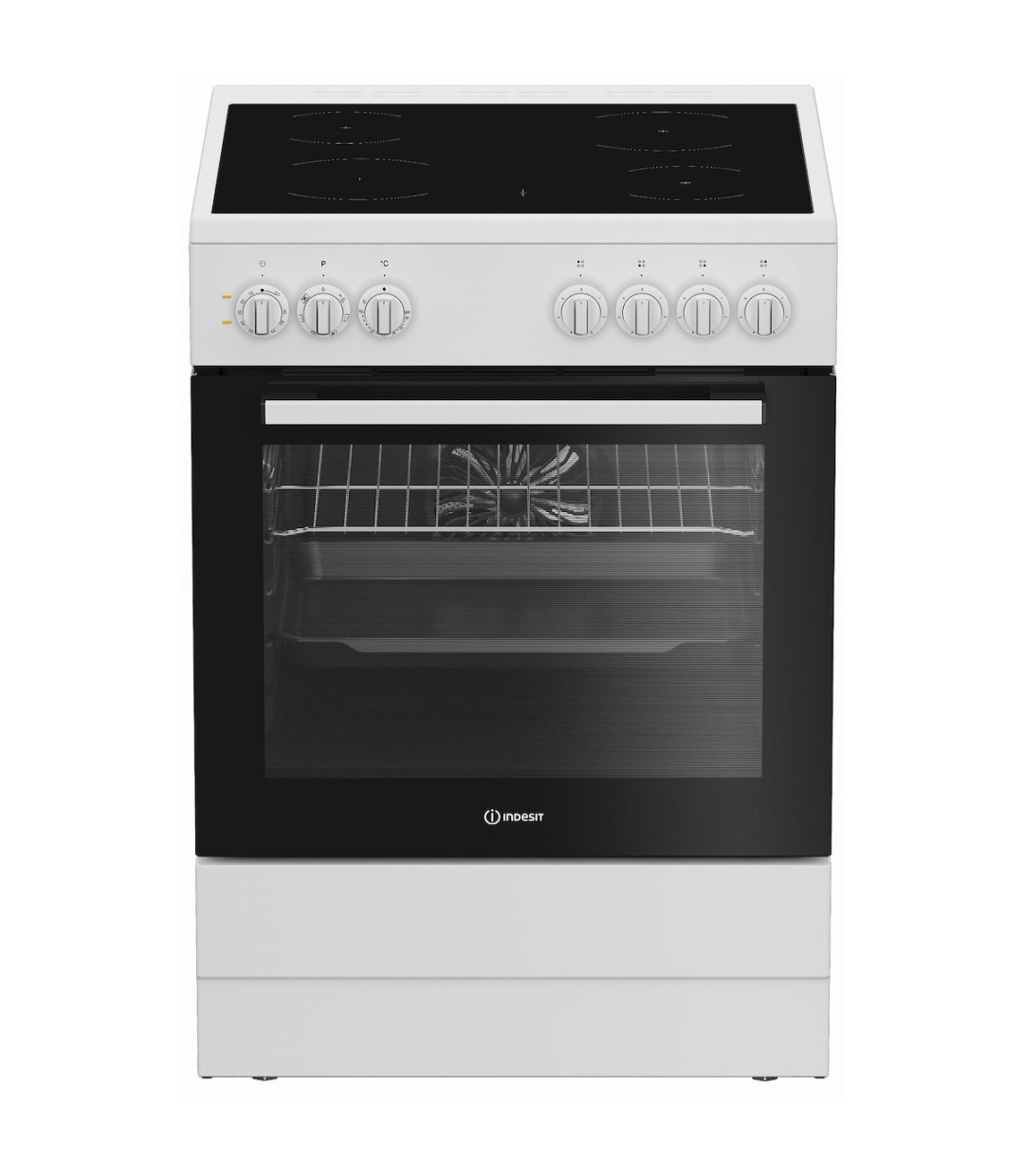  Indesit Κουζίνα 66lt με Κεραμικές Εστίες Π60εκ. Λευκή 16V5PMW