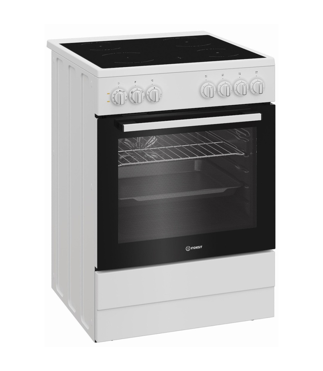  Indesit Κουζίνα 66lt με Κεραμικές Εστίες Π60εκ. Λευκή 16V5PMW