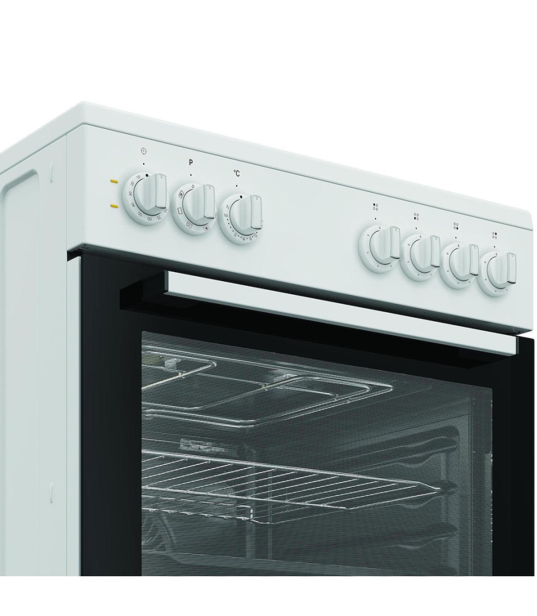  Indesit Κουζίνα 66lt με Κεραμικές Εστίες Π60εκ. Λευκή 16V5PMW