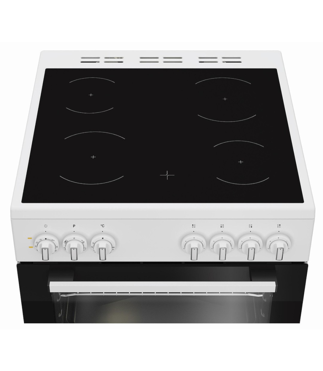  Indesit Κουζίνα 66lt με Κεραμικές Εστίες Π60εκ. Λευκή 16V5PMW