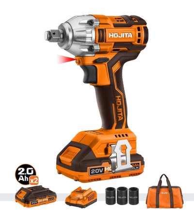 Hojita HJCD1M30 Brushless Μπουλονόκλειδο Μπαταρίας 20V 2x2Ah με Υποδοχή 1/2" 