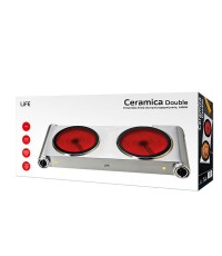  Life Double Επιτραπέζια Εστία Κεραμική Διπλή 221-0379 INOX
