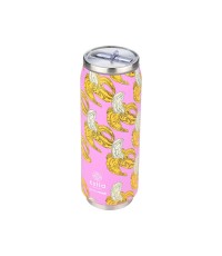 Estia Travel Cup Save the Aegean Ανακυκλώσιμο Ποτήρι Θερμός Ανοξείδωτο / Πλαστικό BPA Free 500ml Banana swirl με Καλαμάκι