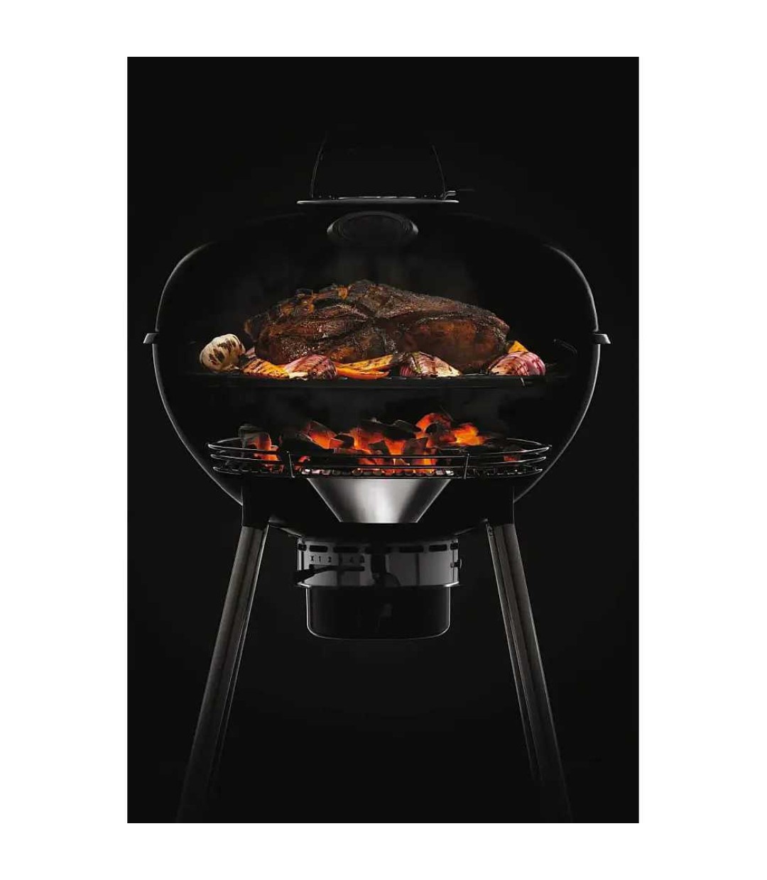  Napoleon Nk22kleg3 Ανοξείδωτη Ψησταριά Κάρβουνου Kettle με Καπάκι και Θερμόμετρο 57x57εκ. 