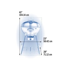  Napoleon Nk22kleg3 Ανοξείδωτη Ψησταριά Κάρβουνου Kettle με Καπάκι και Θερμόμετρο 57x57εκ. 