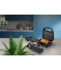  Philips HD 2350/80 Τοστιέρα με Αποσπώμενες Πλάκες για 2 Τοστ 750W Μαύρη 