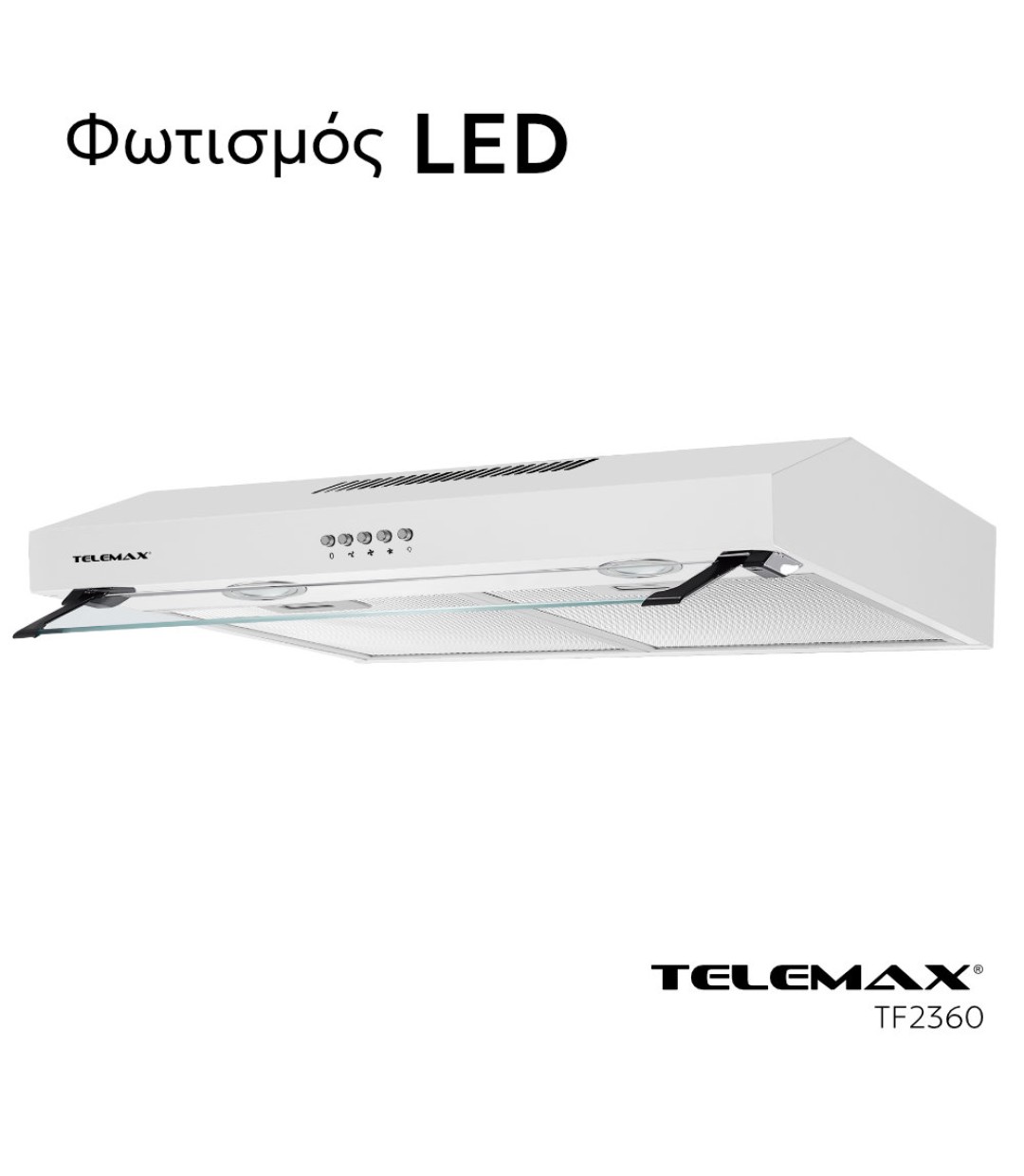 Απορροφητήρας Κουζίνας Ελεύθερος 60cm Telemax TF2360 Λευκό 