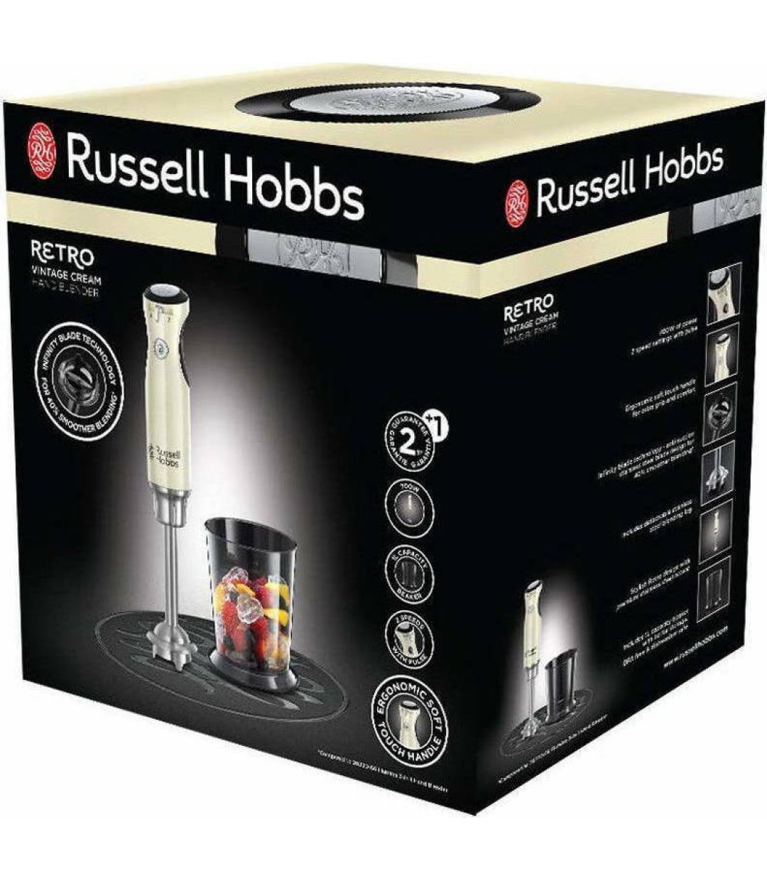 Russell Hobbs Retro Vintage RH 25232-56 Ραβδομπλέντερ με Ανοξείδωτη Ράβδο 700W Μπεζ 