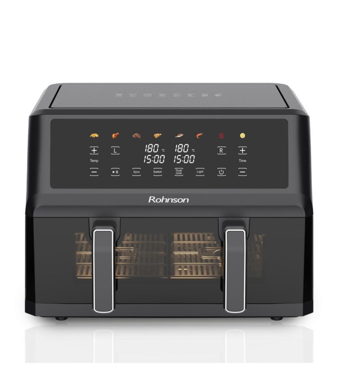 Rohnson R-2864 Air Fryer με Διπλό Αποσπώμενο Κάδο 10.4lt Μαύρο
