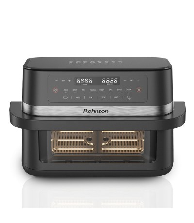 Rohnson Air Fryer με Διπλό Αποσπώμενο Κάδο 11.5lt Γκρι R-2881