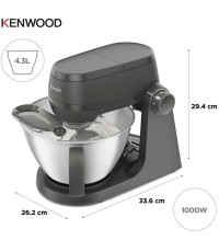  Kenwood Κουζινομηχανή KHC 30.050 GY KW 1000W με Ανοξείδωτο Κάδο 1.7lt 
