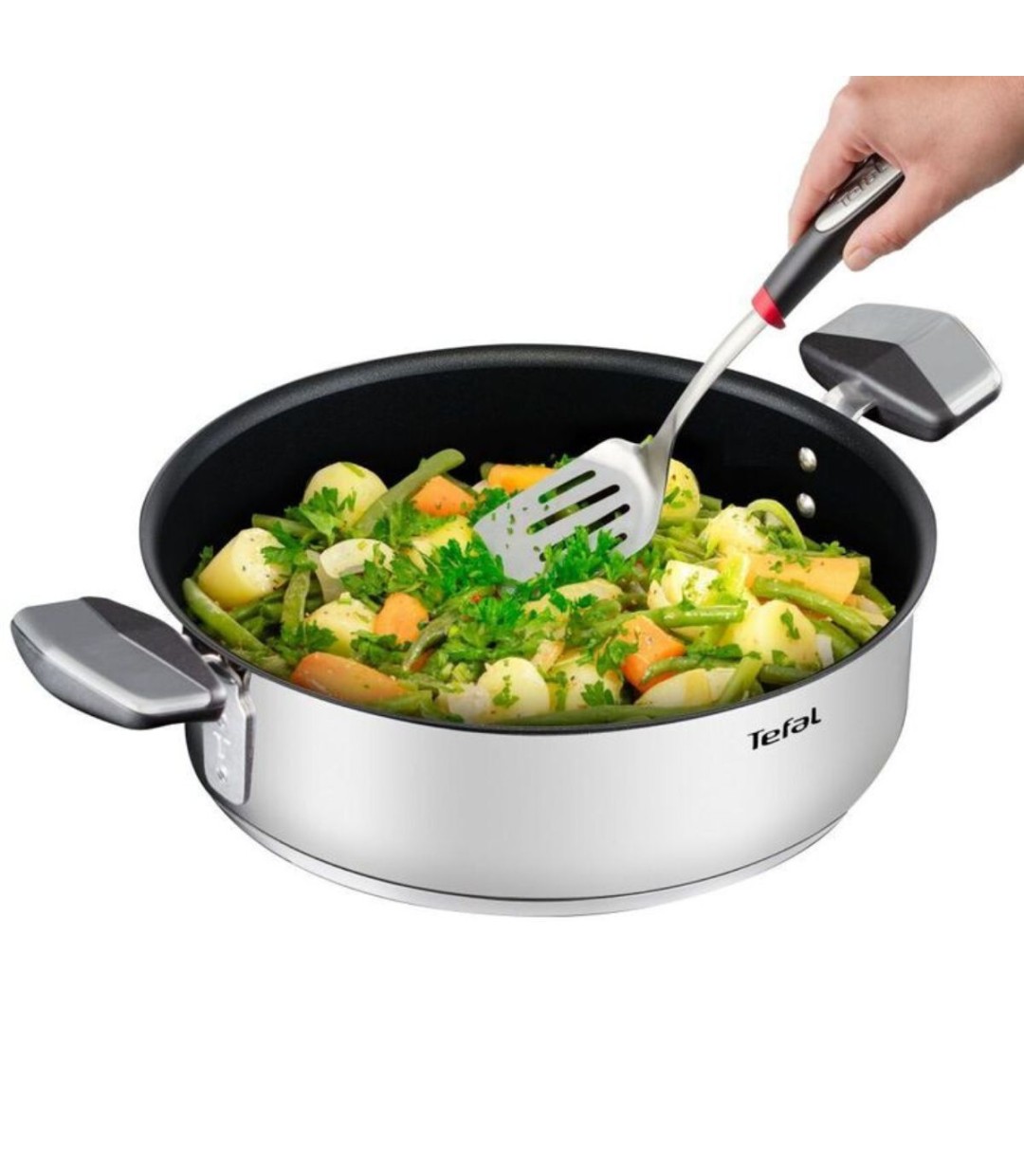 Tefal Emotion Σωτέζα από Ανοξείδωτο Ατσάλι με Καπάκι με Αντικολλητική Επίστρωση 26cm