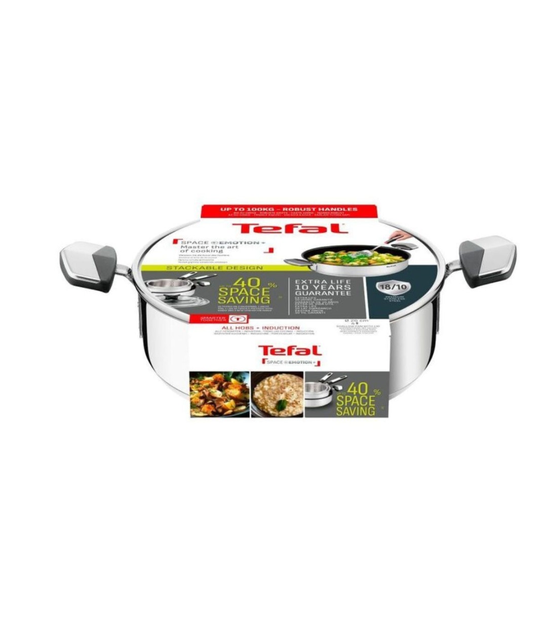 Tefal Emotion Σωτέζα από Ανοξείδωτο Ατσάλι με Καπάκι με Αντικολλητική Επίστρωση 26cm