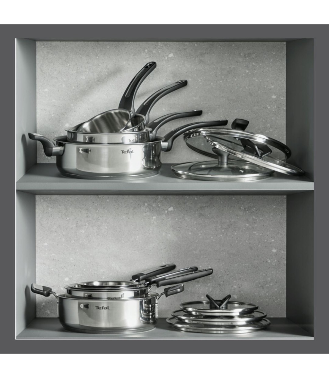 Tefal Emotion Σωτέζα από Ανοξείδωτο Ατσάλι με Καπάκι με Αντικολλητική Επίστρωση 26cm