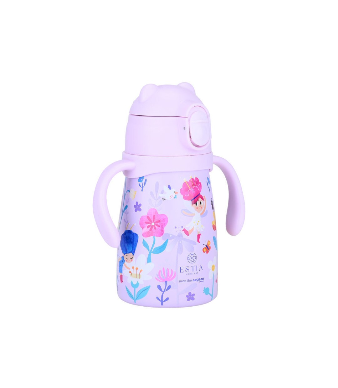 Estia Bubble Bottle Save The Aegean Παιδικό Παγούρι Θερμός Ανοξείδωτο με Pop-Up Καπάκι Non Spill Fairy Tales 300ml