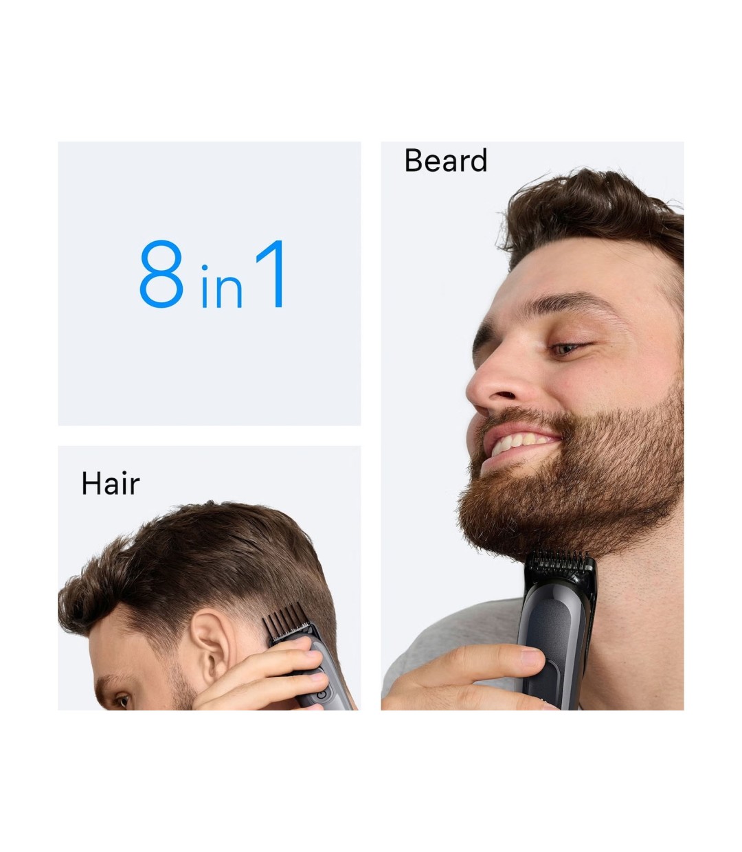 Braun Series 3 Επαναφορτιζόμενη Κουρευτική Μηχανή Γκρι AIO3540