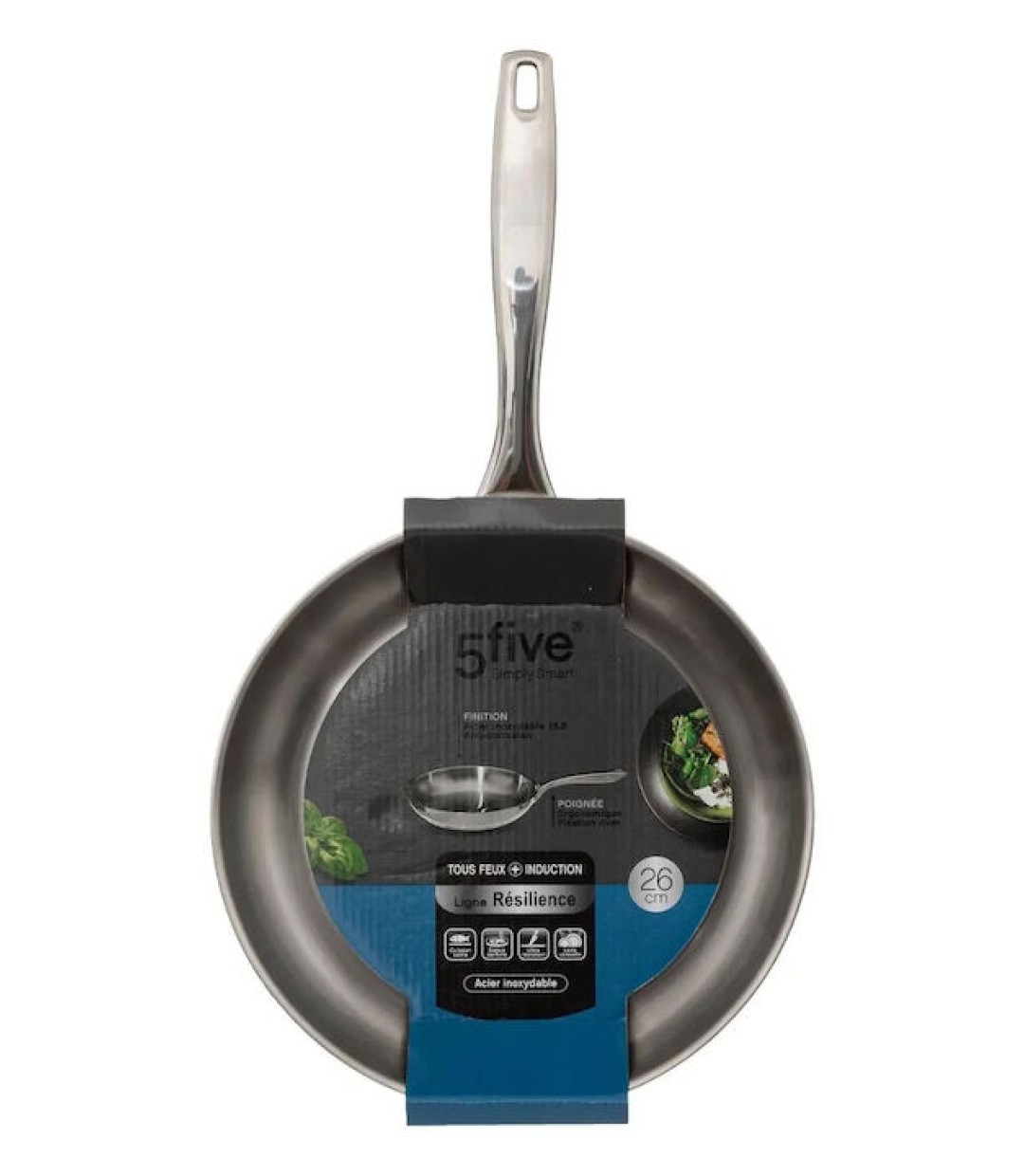  5Five Resilience Τηγάνι από Ανοξείδωτο Ατσάλι 26cm 