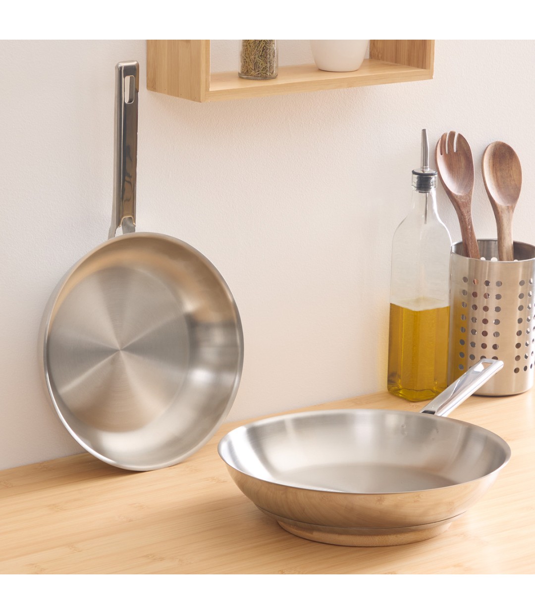 5Five Σετ Τηγάνια από Ανοξείδωτο Ατσάλι με Αντικολλητική Επίστρωση 2τμχ 24cm/28cm