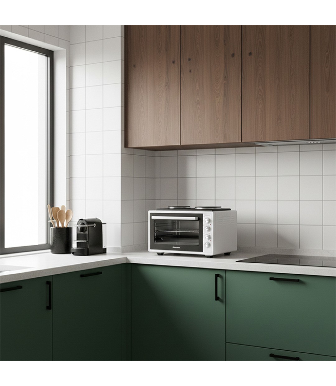  Davoline Urban Chef 3702 Ηλεκτρικό Φουρνάκι 37lt με 2 Εστίες WHITE