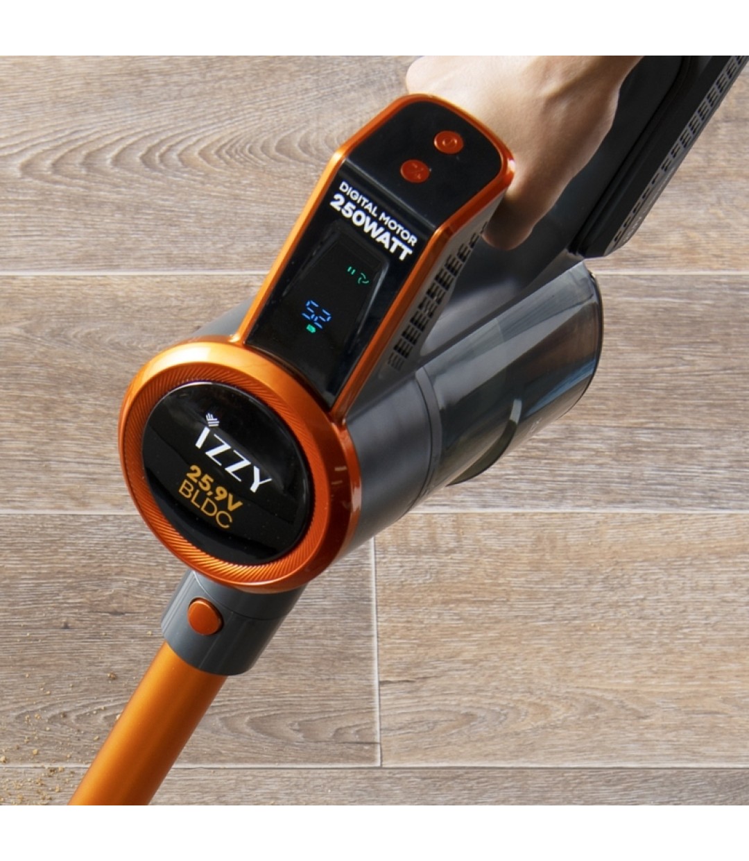 Izzy IZ-4007 Επαναφορτιζόμενη Σκούπα 2 σε 1 Stick & Χειρός 25.9V Πορτοκαλί