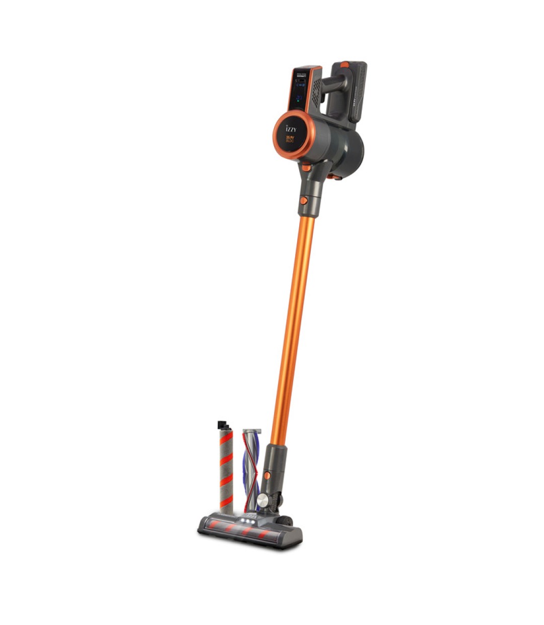 Izzy IZ-4007 Επαναφορτιζόμενη Σκούπα 2 σε 1 Stick & Χειρός 25.9V Πορτοκαλί