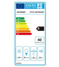 Heinner HTCH-MD 400 GBK  Συρόμενος Απορροφητήρας 59.5cm Μαύρος 