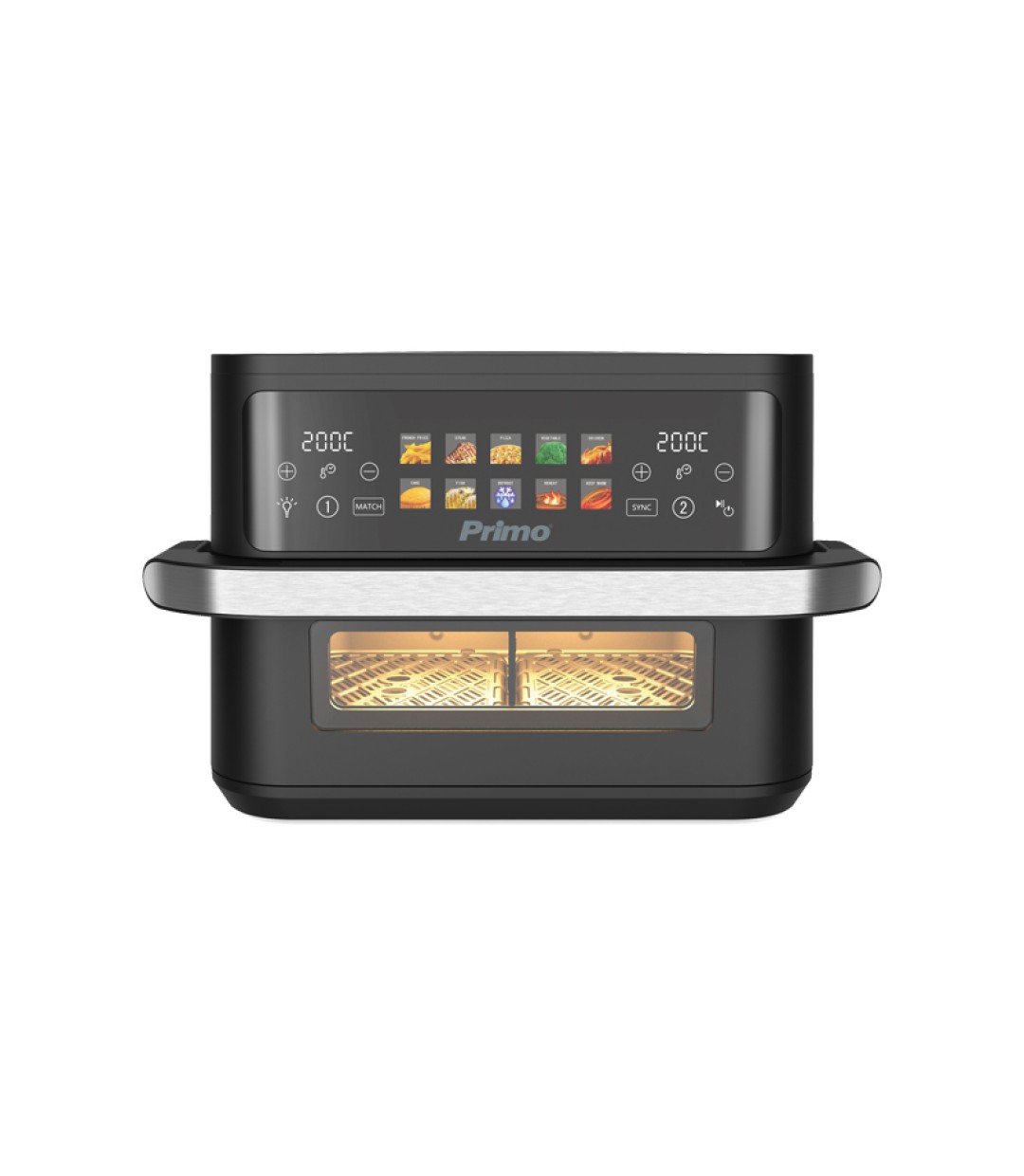 Primo PRAF-40530 Air Fryer με Διπλό Αποσπώμενο Κάδο 11lt Μαύρο