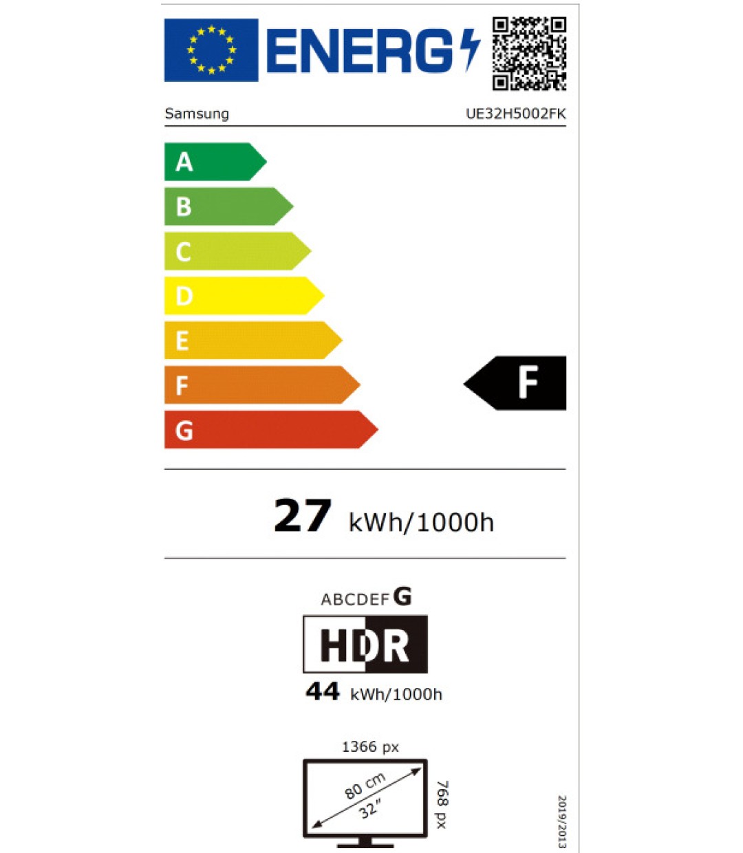 Samsung Smart Τηλεόραση 32" HD Ready LED H5000 HDR (2025) UE32H5002FKXXH